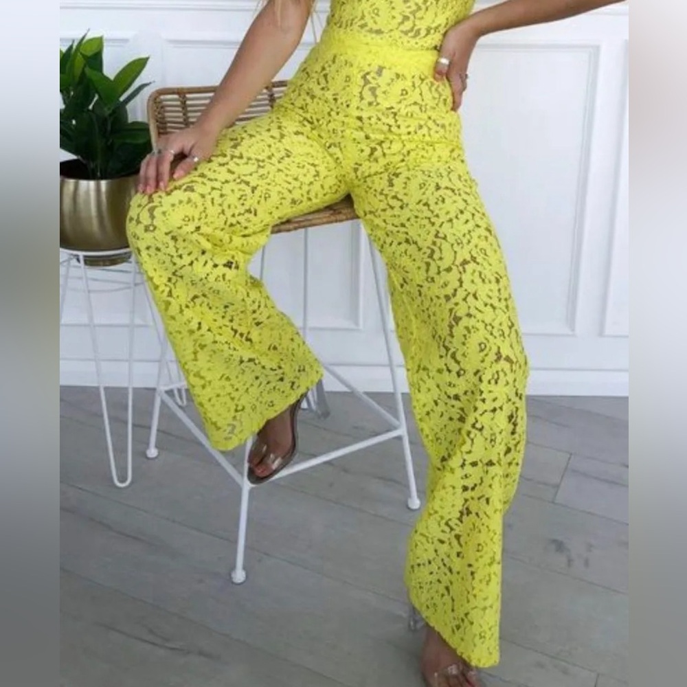 Yellow white Fox pants